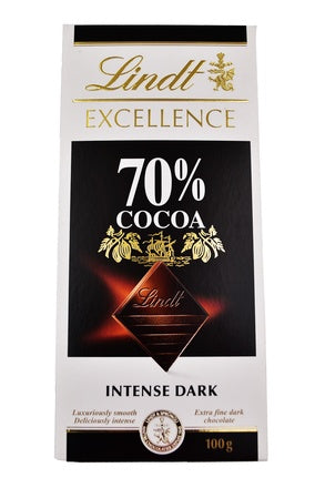 Chocolate Dark 70% Lindt Excellence 100 gr